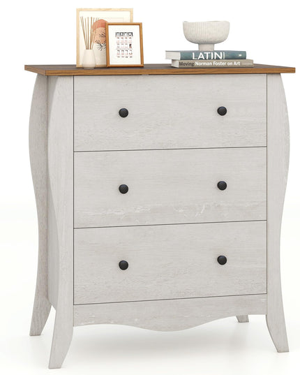 Giantex Storage Cabinet with Foldable & Detachable Fabric Drawers, Anti-Tipping Kit, 26.5” x 15” x 30” Farmhouse Floor Cabinet