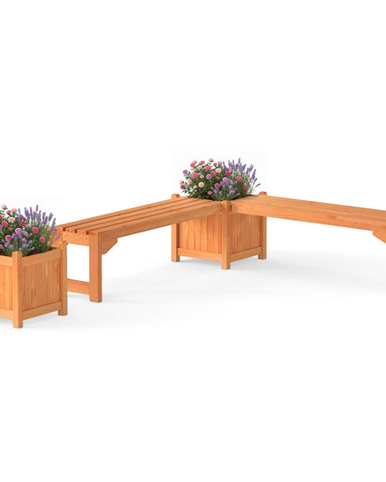 Giantex 2-in-1 Outdoor Bench with Raised Garden Bed