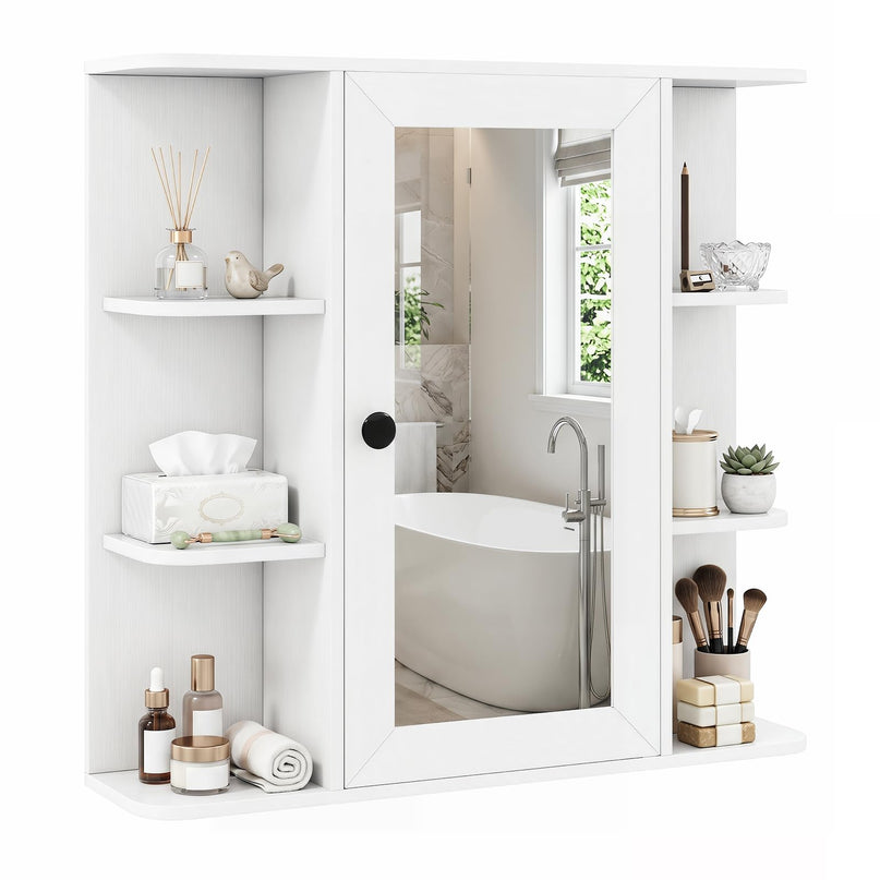 Giantex Wall Mounted Bathroom Medicine Cabinet with Mirror & Shelves