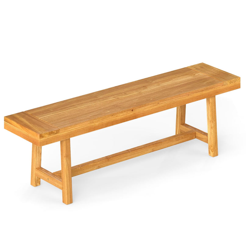 Banc de jardin Giantex en teck de 63 pouces pour 3 personnes (1/2)