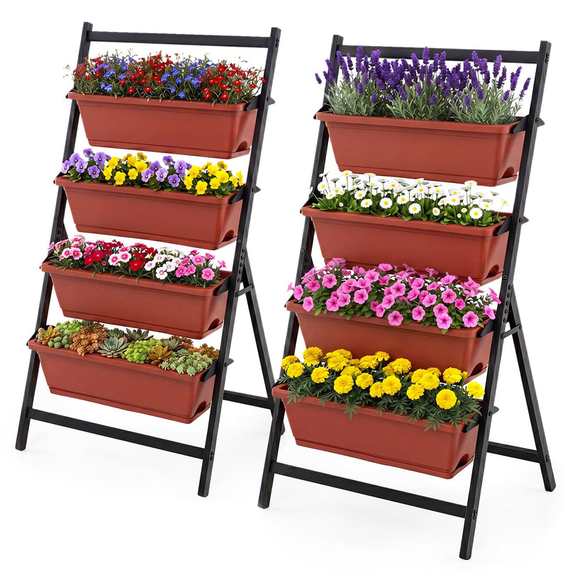 Giantex 4-Tier Vertical Garden Planter for Herbs Vegetables Flowers Fruits Indoor Outdoor