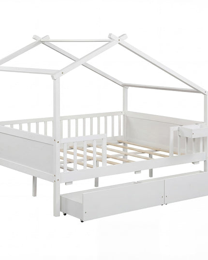 Lit de maison complet Giantex avec tiroirs pour enfants garçons filles