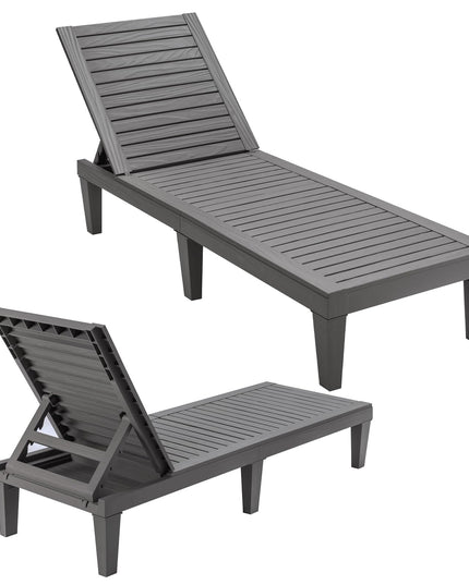 Chaise longue d'extérieur avec dossier réglable sur 5 positions, chaise longue résistante à la rouille