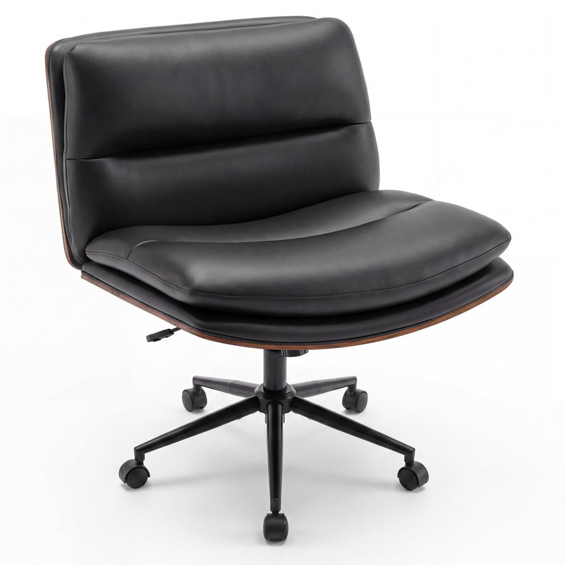 Giantex Armless Office Chair with Wheels for Home Office & Bedroom