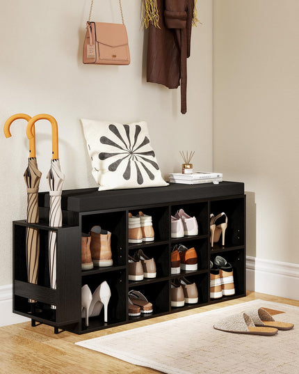 Banc de rangement pour chaussures Giantex avec support pour parapluie et casiers de rangement, meuble d'entrée pour chaussures