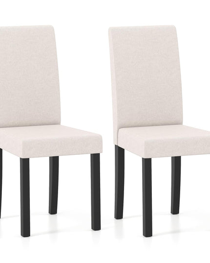 Giantex Upholstered Dining Chair Set of 2/4 with Rubber Wood Legs