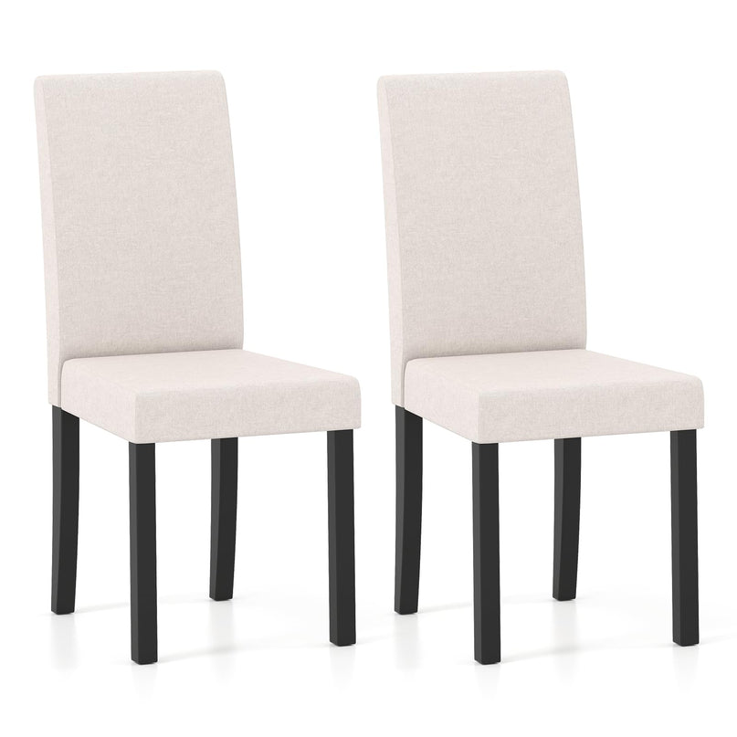 Giantex Upholstered Dining Chair Set of 2/4 with Rubber Wood Legs