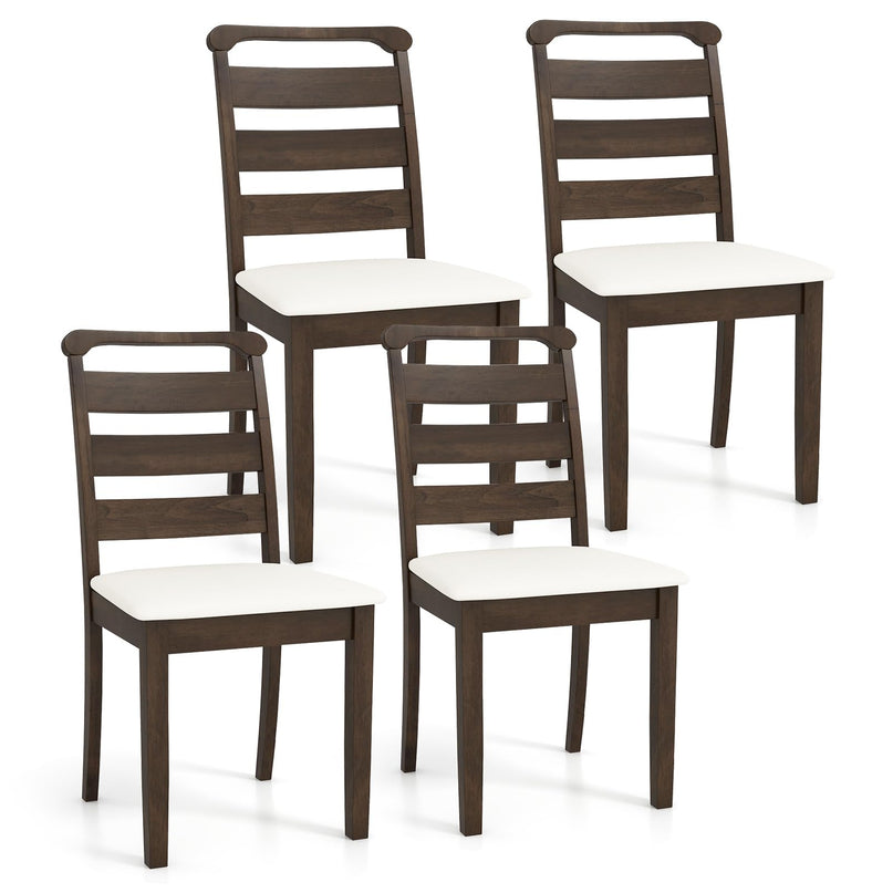 Giantex Wooden Dining Chairs Set of 2/4, Upholstered Kitchen Chairs w/Rubber Wood Frame, Padded Seat
