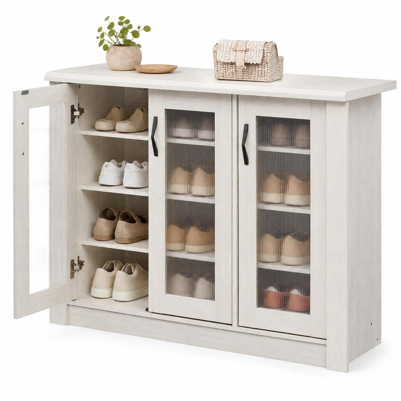 GIANTEX Shoe Storage Cabinet with 2/3 Doors and 3/6 Removable Shelves