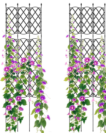 Giantex Garden Trellis, Outdoor Plant Support Frame w/Adjustable Shapes, Ground Stakes, Rustproof PE Coating Pipes