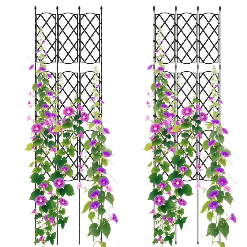 Giantex Garden Trellis, Outdoor Plant Support Frame w/Adjustable Shapes, Ground Stakes, Rustproof PE Coating Pipes