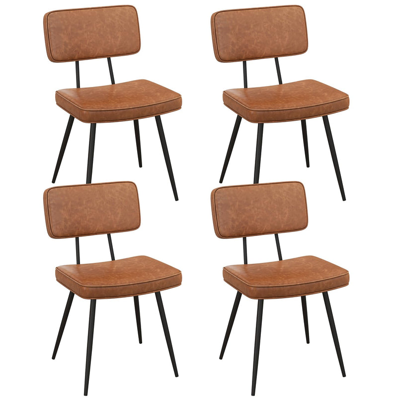 Giantex PU Leather Dining Chairs Set of 2/4, Upholstered Kitchen Chairs w/Padded Backrest & Seat, Metal Legs