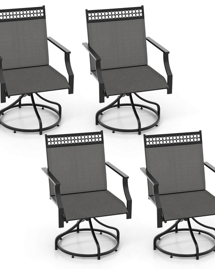 Giantex Swivel Outdoor Chairs,  Patio Dining Chairs, Round Steel Base