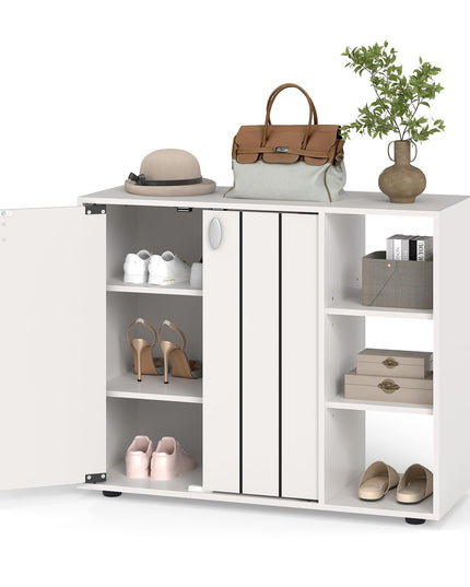 Giantex Wood Shoe Cabinet with Doors for Entryway