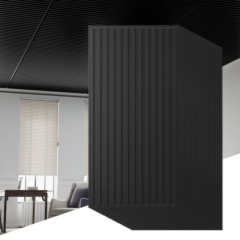Giantex 12/24 Pack Fluted PVC Wall Panels