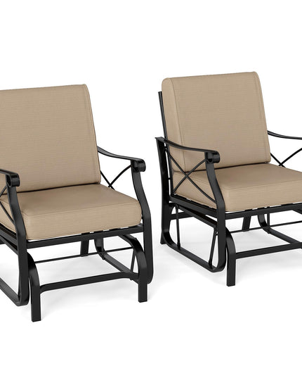 Chaise planeur d'extérieur Giantex avec coussins d'assise et de dossier épais amovibles