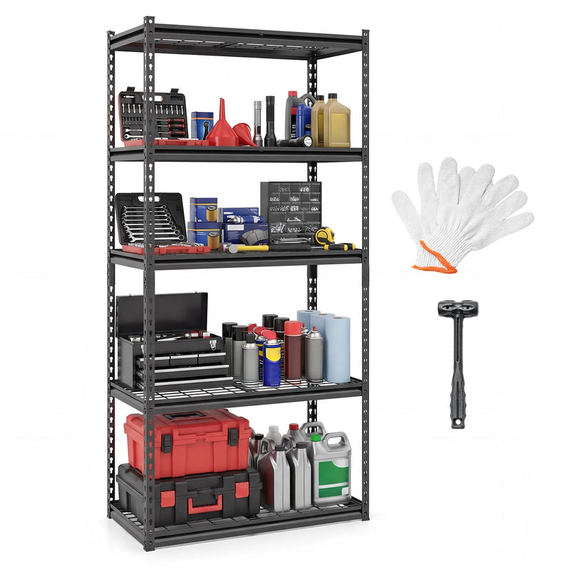 Giantex 5-Tier Metal Storage Shelves Heavy Duty Garage Shelving Units(36" L x 18" W x 72" H)