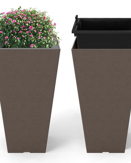 Giantex Square Taper Planter Set of 2 for Porch Balcony