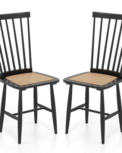 Giantex Windsor Dining Chairs Set of 2/4 w/Spindle Back & Removable Seat Cushion