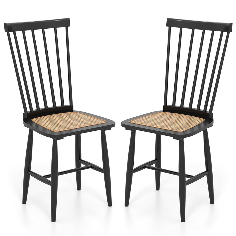 Giantex Windsor Dining Chairs Set of 2/4 w/Spindle Back & Removable Seat Cushion