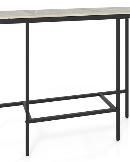 Giantex 44" Entryway Table with Faux Marble Tabletop & Heavy-Duty Metal Frame