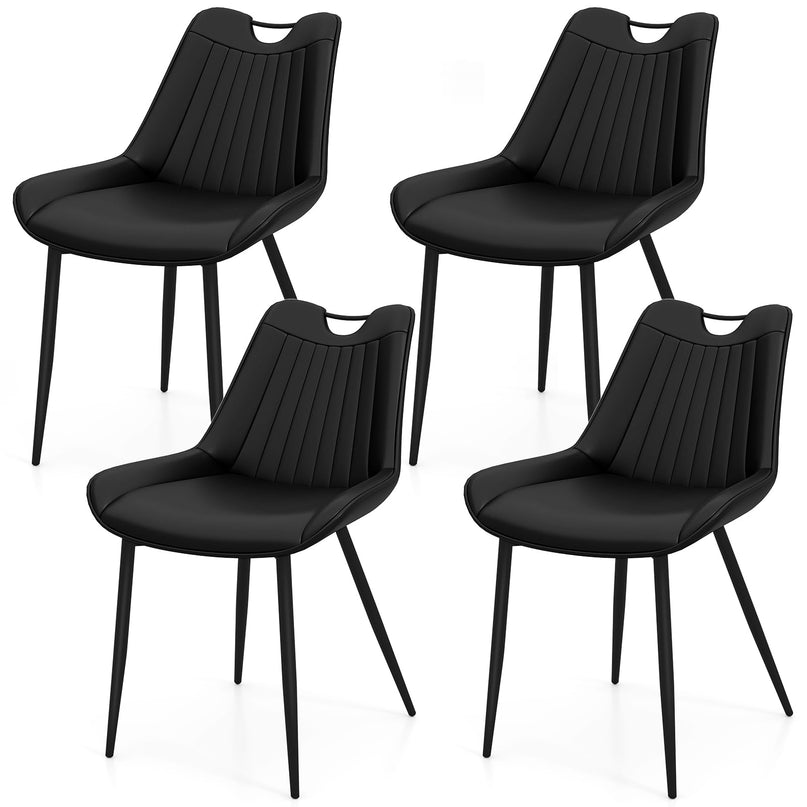 Giantex Dining Chair Set of 4 with Metal Legs for Living Room