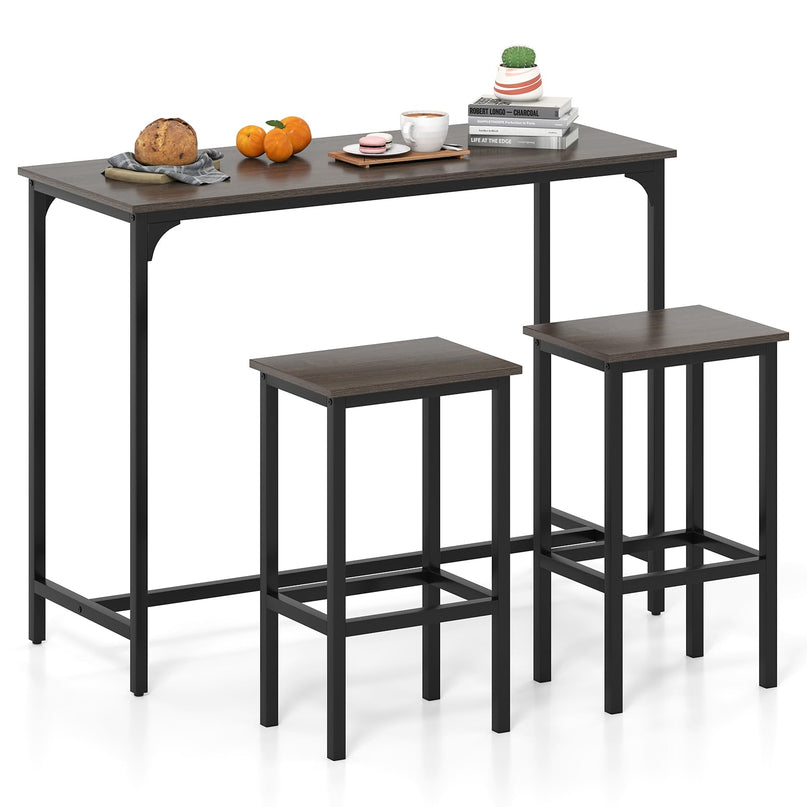 Giantex Dining Table Set 47.5" Rectangular Pub Table with 2 Stools