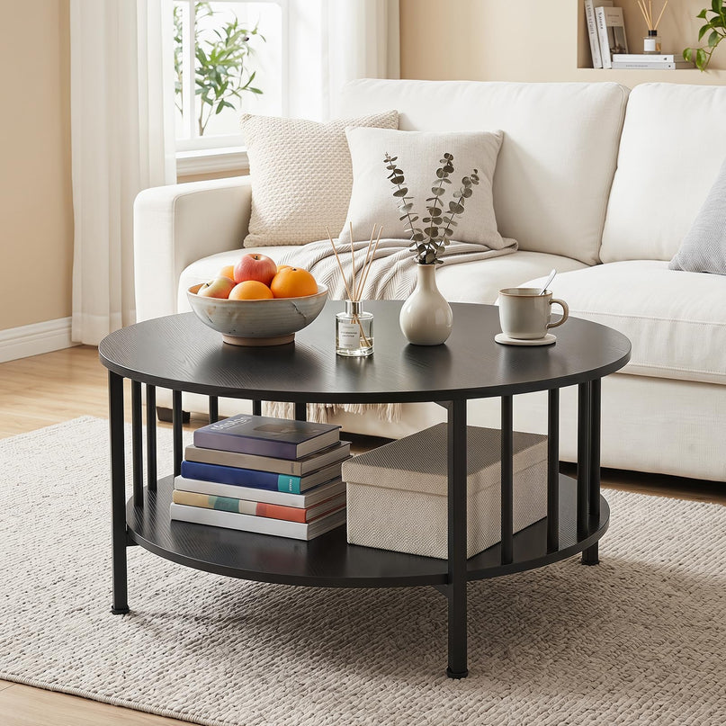 Giantex 32.5" Farmhouse Round Coffee Table
