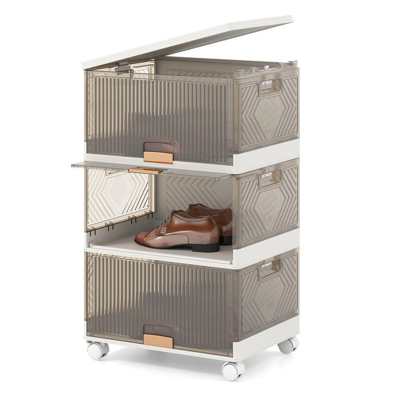 Giantex 3 Tier Stackable Storage Bins with Lids