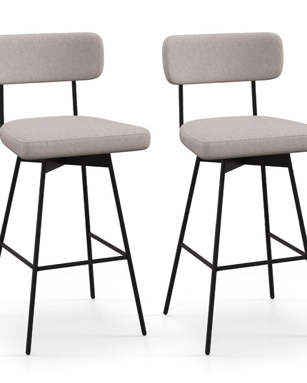 Giantex Swivel Bar Stools,  Upholstered Bar Height Bar Chairs w/Padded Seat & Backrest