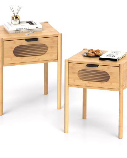 Giantex Bamboo Nightstand