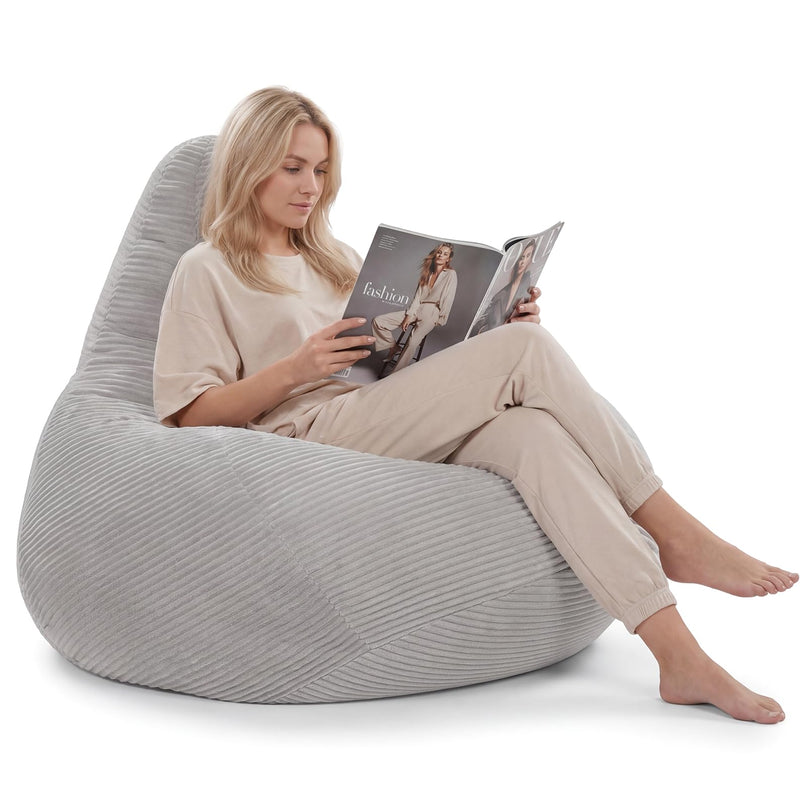 Giantex Bean Bag Chair for Adults with Skin-Friendly Corduroy Cover & Soft Sponge Filling