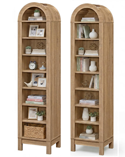 Giantex 71" Tall Arched Bookcase for Living Room