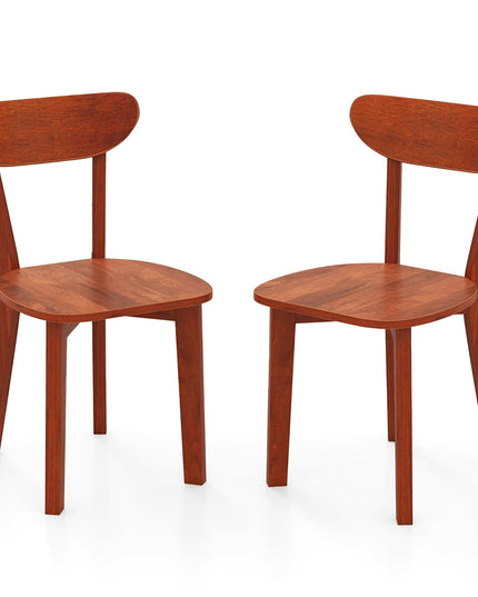 Giantex Wooden Dining Chairs, Kitchen Chairs w/Curved Backrest & Solid Rubber Wood Frame