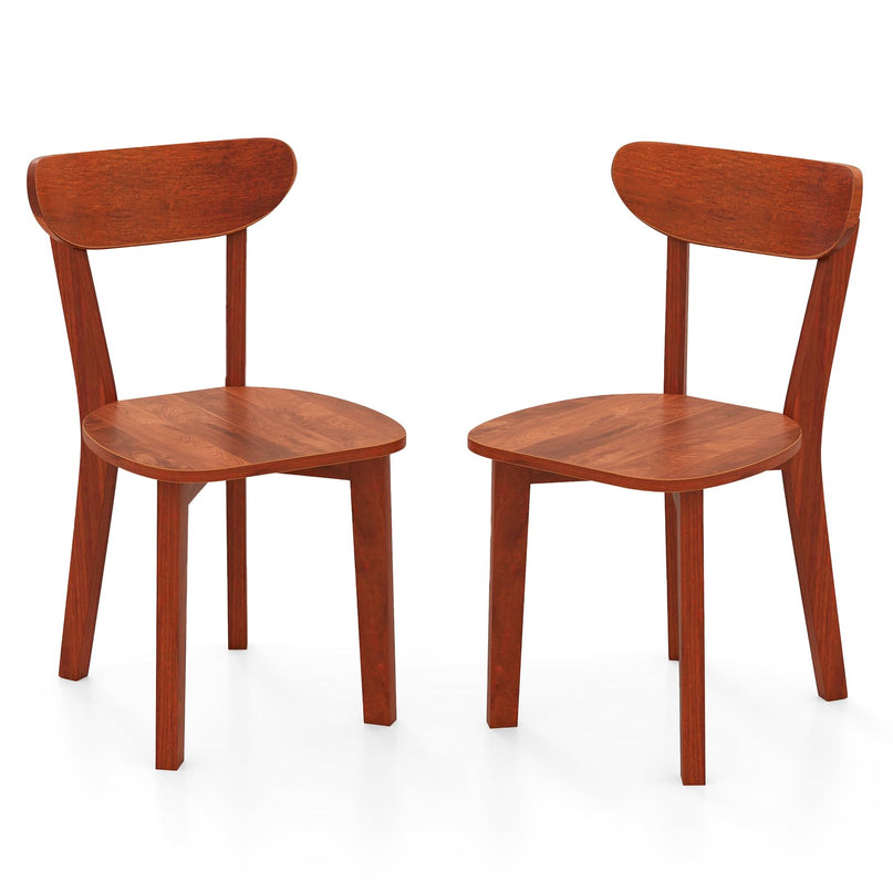 Giantex Wooden Dining Chairs, Kitchen Chairs w/Curved Backrest & Solid Rubber Wood Frame