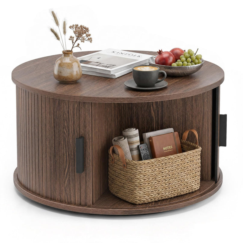 Giantex 31.5" Round Coffee Table with Storage