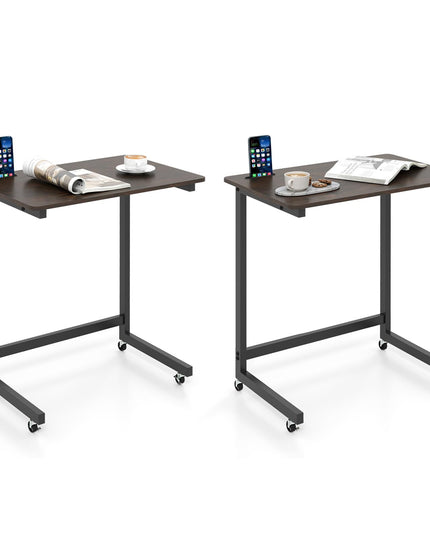 Table d'appoint en C Giantex avec roulettes et fente intégrée pour téléphone pour salon (1/2)
