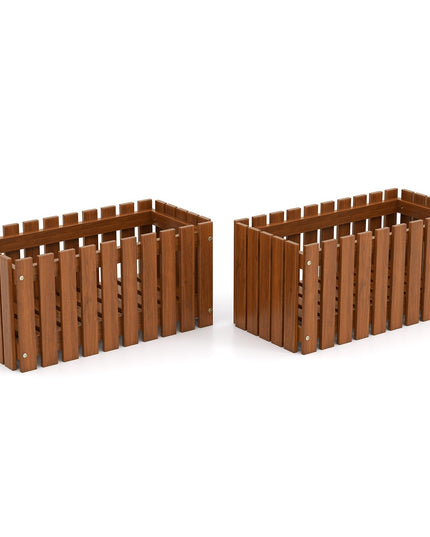 Giantex Slat Style Planter Box for Growing Vegetables Flowers Herbs