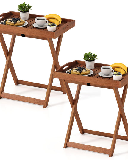 Giantex Outdoor Side Table with Removable Tray Top