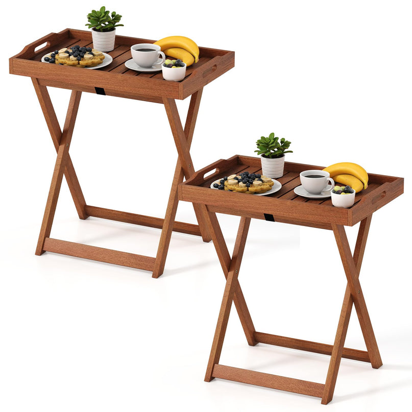 Giantex Outdoor Side Table with Removable Tray Top