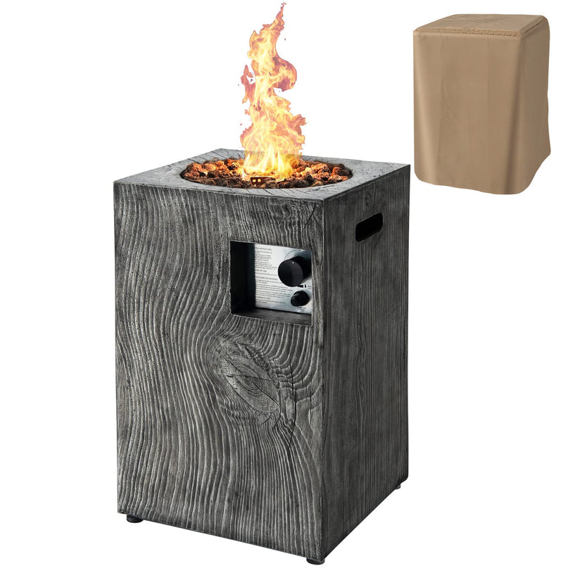 Fire Pit for Outside 16" as Fireplaces, 30,000 BTU Electronic Ignition Square