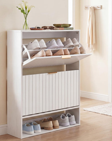Giantex Shoe Storage Cabinet with 2 Flip Drawers