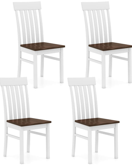 Giantex Wooden Dining Chairs Set of 2/4 with Hollowed Backrests & Rubber Wood Seats