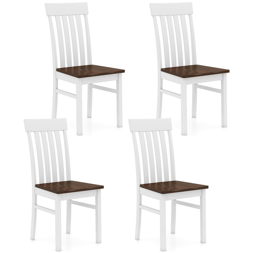 Giantex Wooden Dining Chairs Set of 2/4 with Hollowed Backrests & Rubber Wood Seats