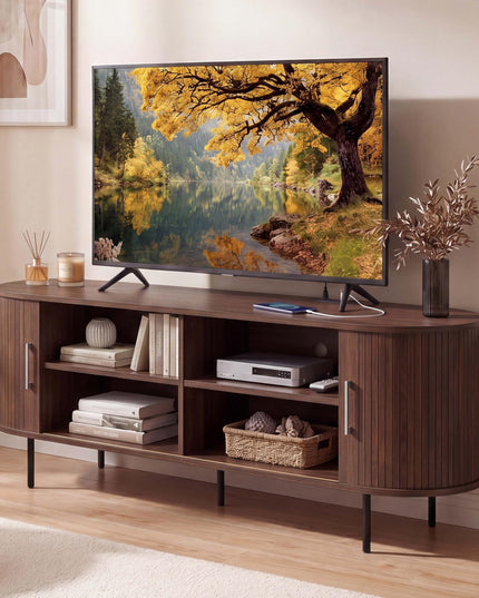 Giantex Mid Century Curved Fluted TV Stand for TVs up to 60"