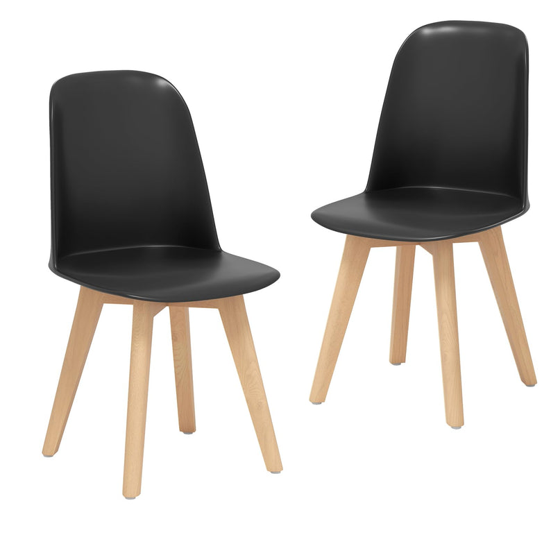 Giantex Modern Dining Chairs Set of 2/4 w/Solid Beech Wood Legs