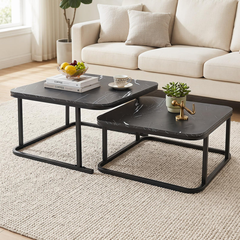 Giantex Nesting Coffee Table Set of 2 for Living Room