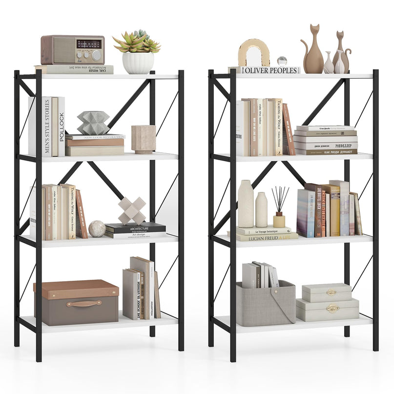 Giantex 3/4 Tier Bookshelf with Heavy-Duty Metal Frame