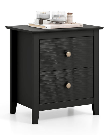 Giantex White and Black Nightstand