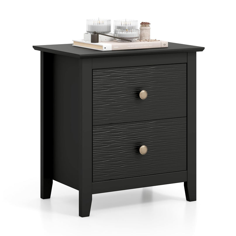 Giantex White and Black Nightstand